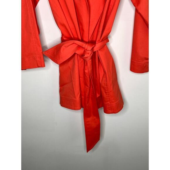 Natori NWT Cotton Twill Wrap Open Coatigan in Chili Orange Women's Size S - Picture 5 of 9